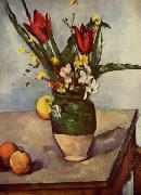 Paul Cezanne Stilleben, Tulpen und apfel oil painting reproduction